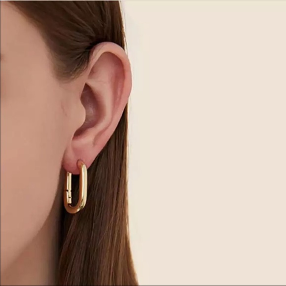 🌟Geometrical Gold Plated Earrings - Picture 4 of 6